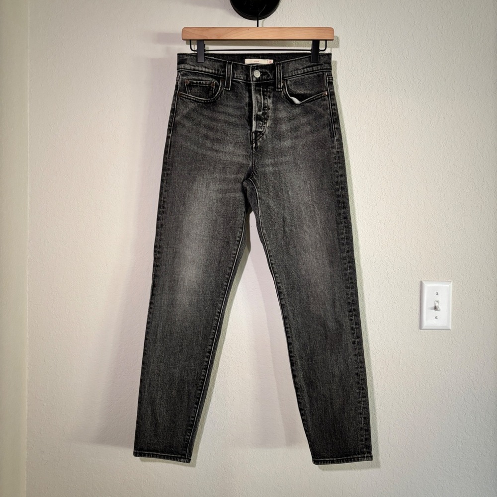 Levi's Jeans Wedgie Straight 26 Cotton Blend Black Washed Grunge Indie Edgy